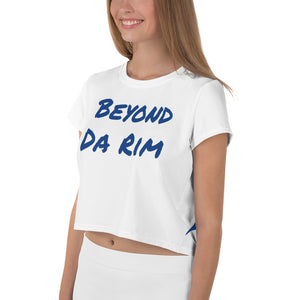 White/Royal Logo Crop Tee