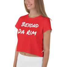 Load image into Gallery viewer, Red/White Logo Crop Tee