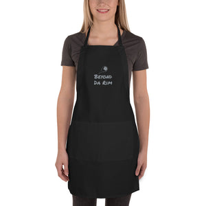 Embroidered Grey Apron