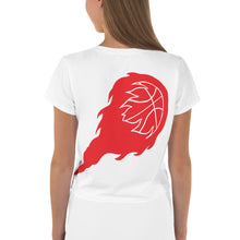 Load image into Gallery viewer, White/Red Logo Crop Tee