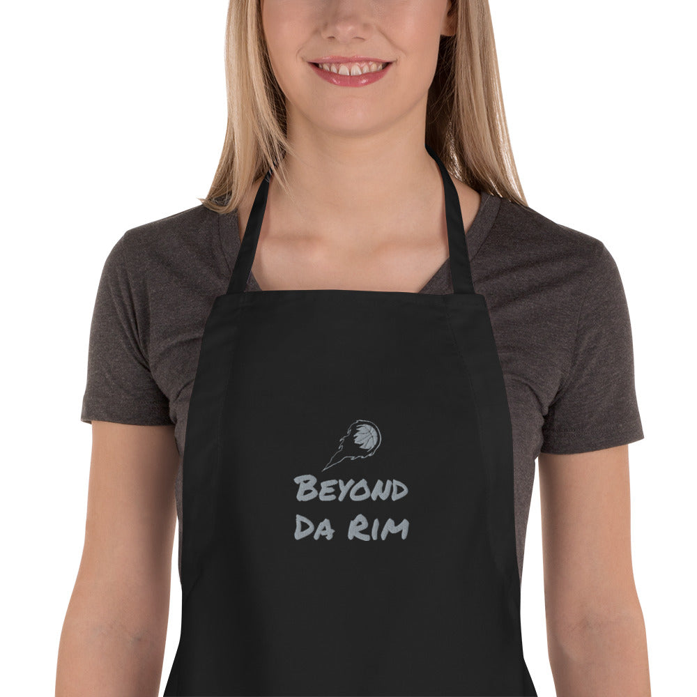 Embroidered Grey Apron