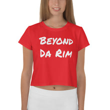 Load image into Gallery viewer, Red/White Logo Crop Tee