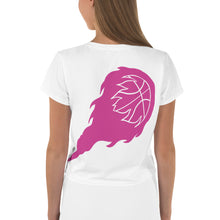 Load image into Gallery viewer, White/Pink Logo Crop Tee