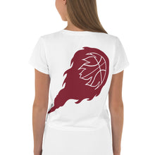 Load image into Gallery viewer, White/Maroon Logo Crop Tee