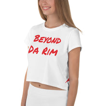 Load image into Gallery viewer, White/Red Logo Crop Tee