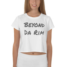 Load image into Gallery viewer, White/Grey Logo Crop Tee