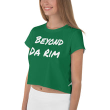 Load image into Gallery viewer, Green/White Logo Crop Tee