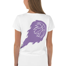 Load image into Gallery viewer, White/Lavender Logo Crop Tee