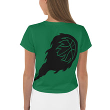 Load image into Gallery viewer, Green/Black Logo Crop Tee