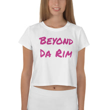 Load image into Gallery viewer, White/Pink Logo Crop Tee