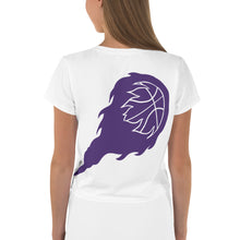 Load image into Gallery viewer, White/Purple Logo Crop Tee